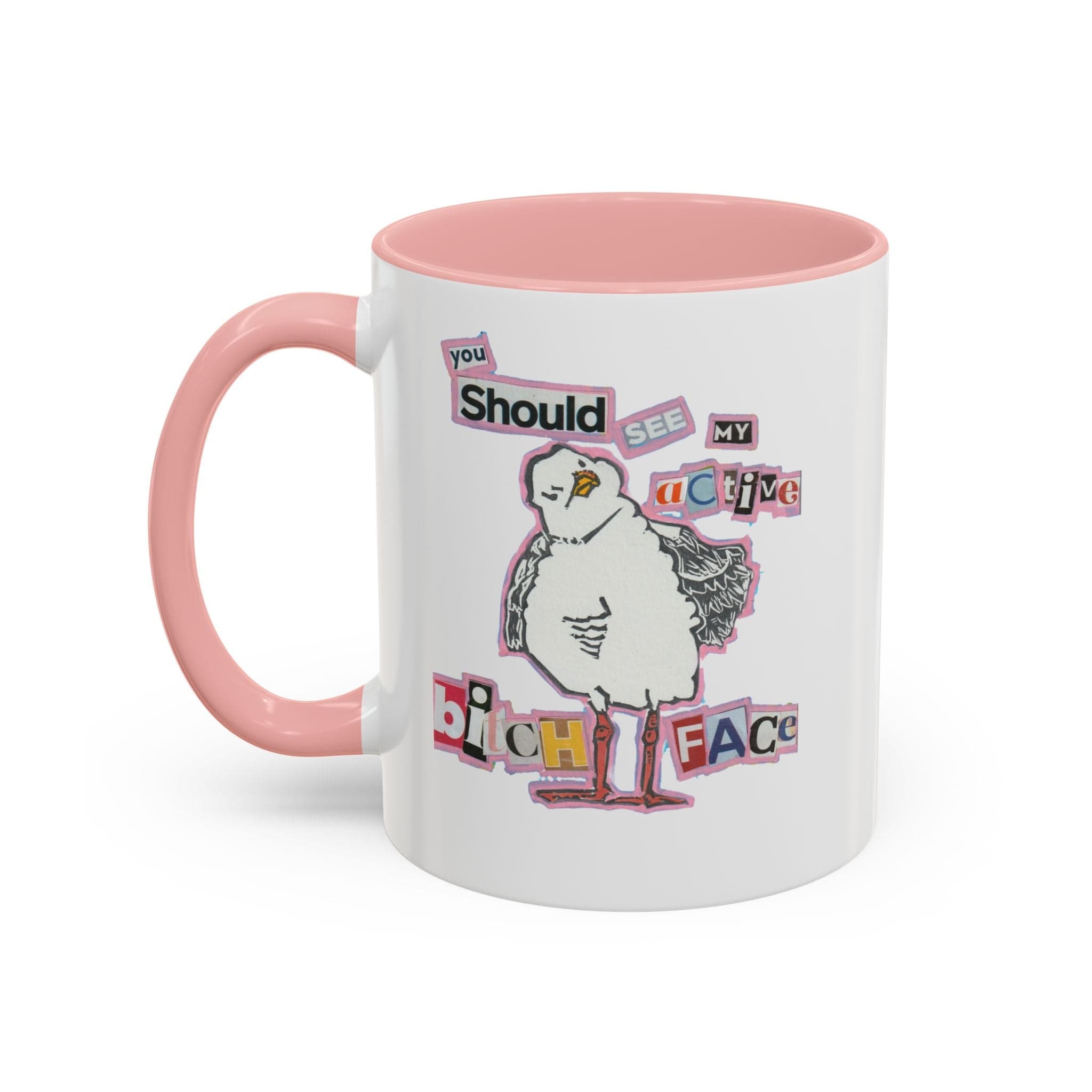 Printify Mug 11oz / Pink Active Bitch Face Seagull Mug