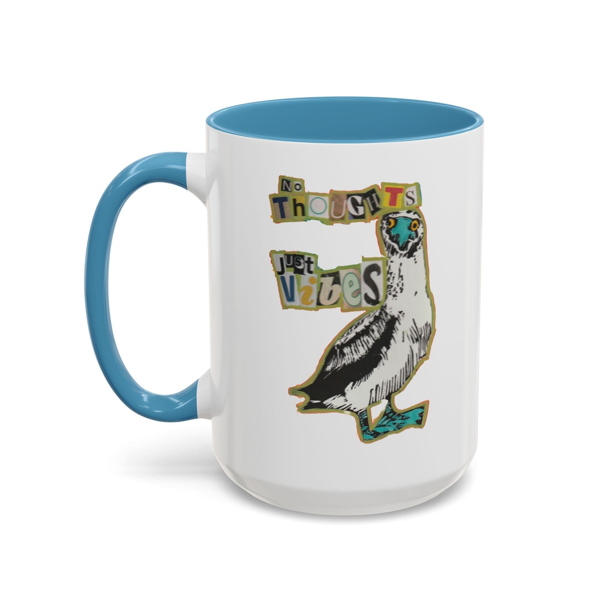 Printify Mug 15oz / Light Blue No Thoughts, Just Vibes Booby Mug