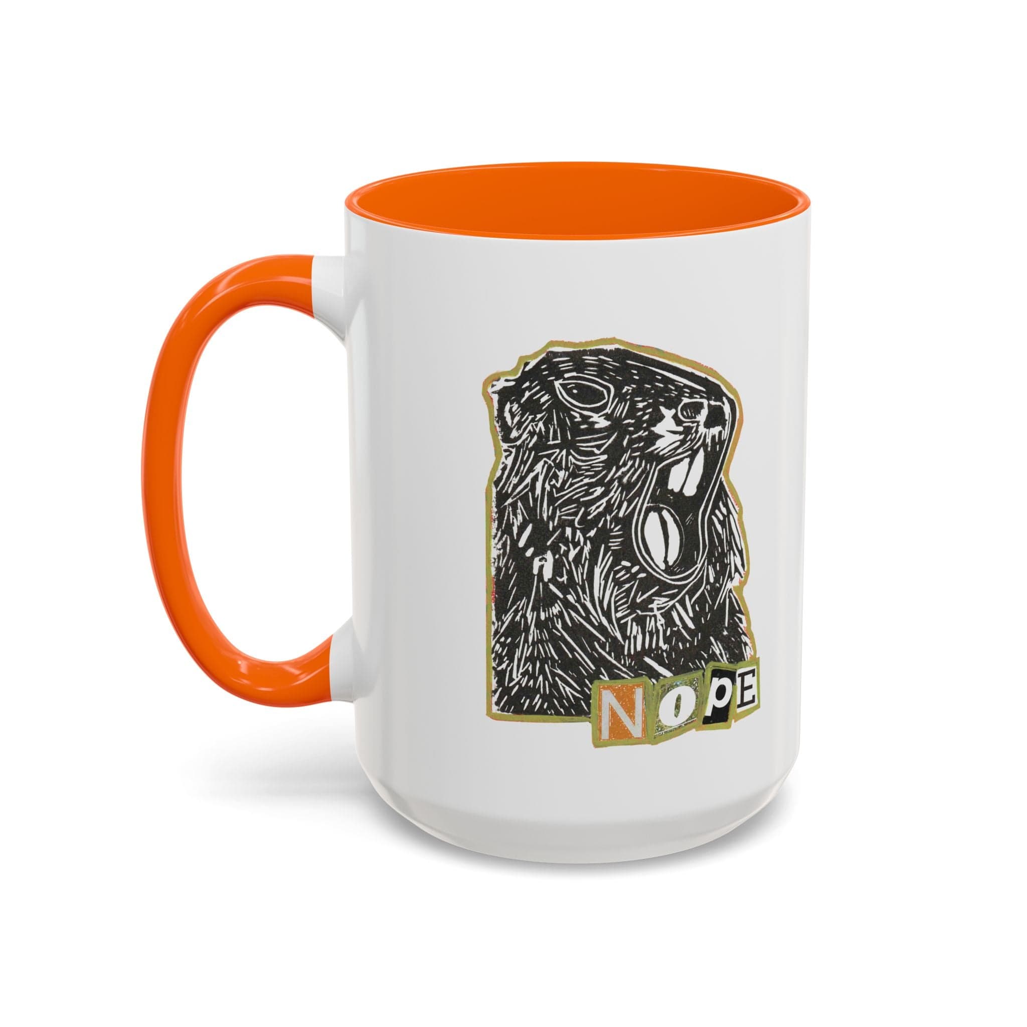 Printify Mug 15oz / Orange Nope Marmot Mug