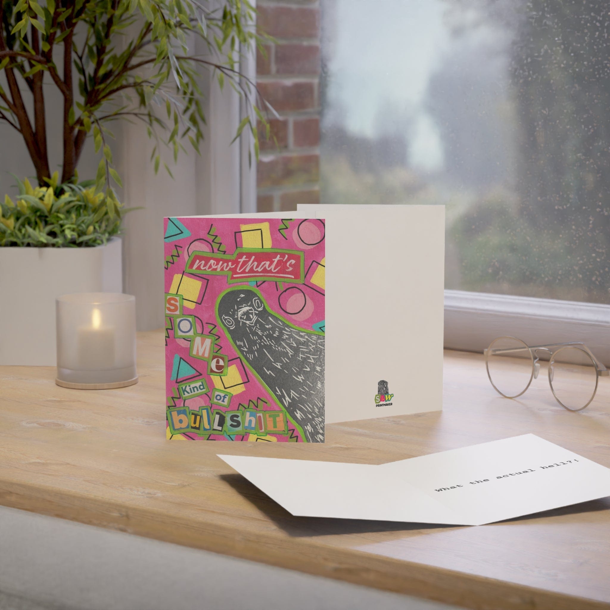 Printify Paper products "Bullshit Pigeon" Greeting Cards (1, 10, 30, and 50pcs)