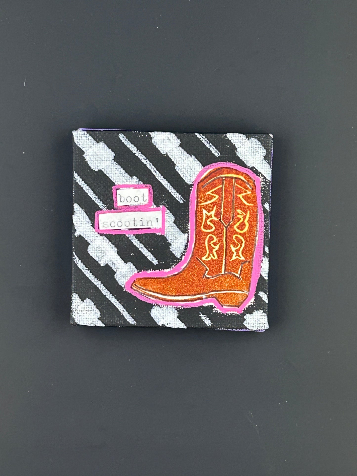 Sarah Louise Windisch | Printmaker Magnet Boot Scootin' - Black and White Wild West Magnets