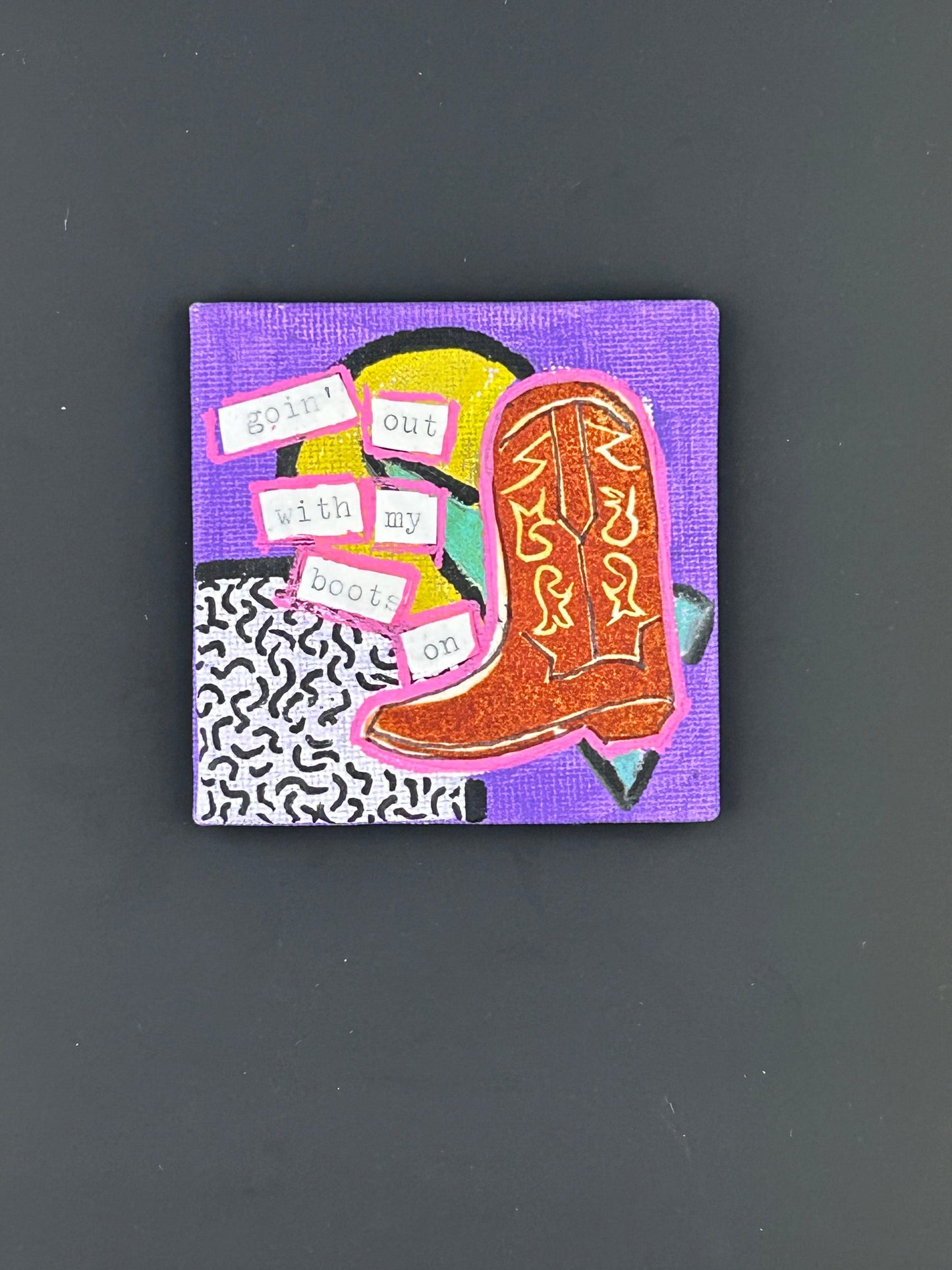 Sarah Louise Windisch | Printmaker Magnet Goin' Out With My Boots On - Purple Wild West Magnets