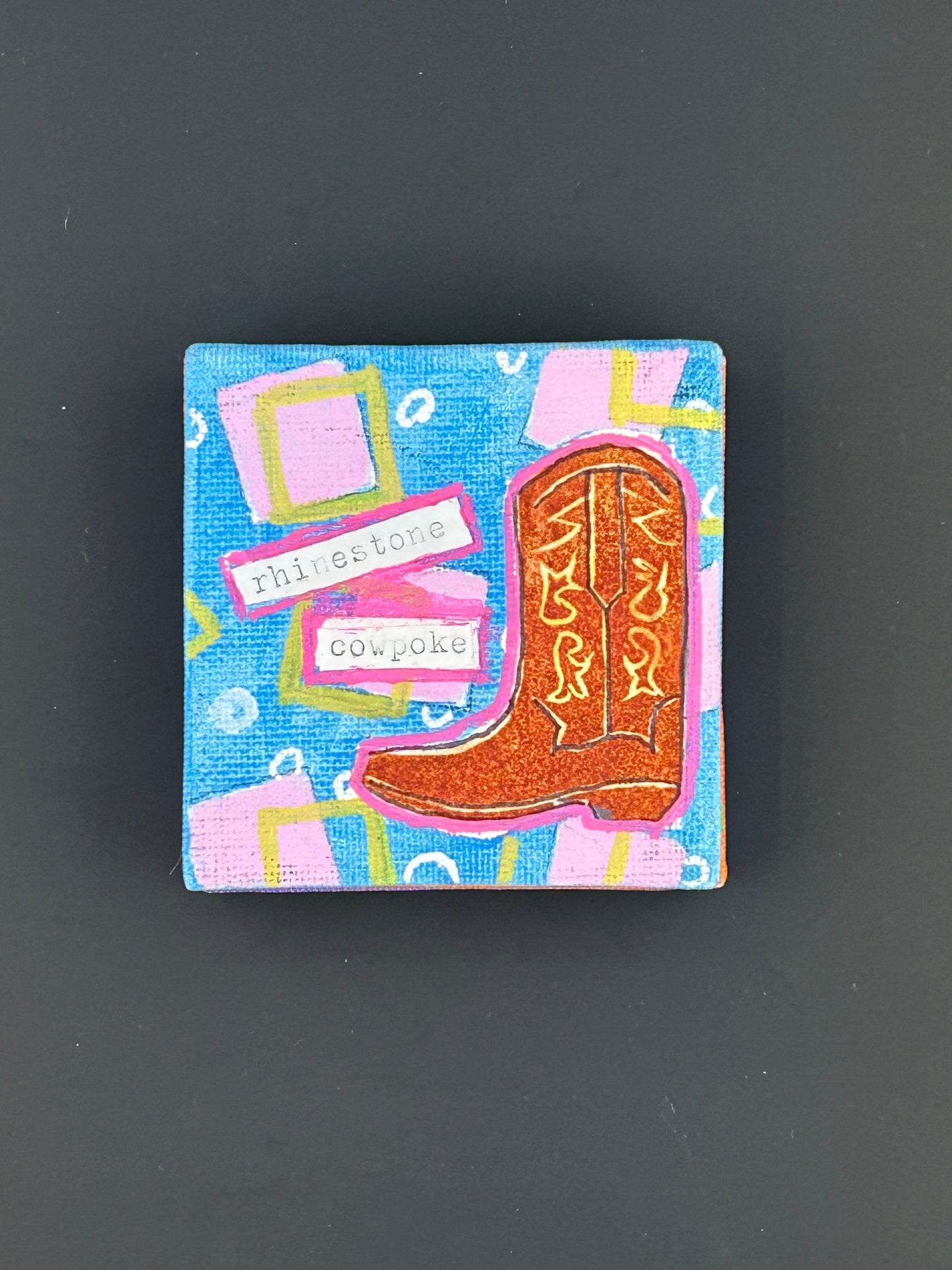 Sarah Louise Windisch | Printmaker Magnet Rhinestone Cowpoke - Blue Wild West Magnets