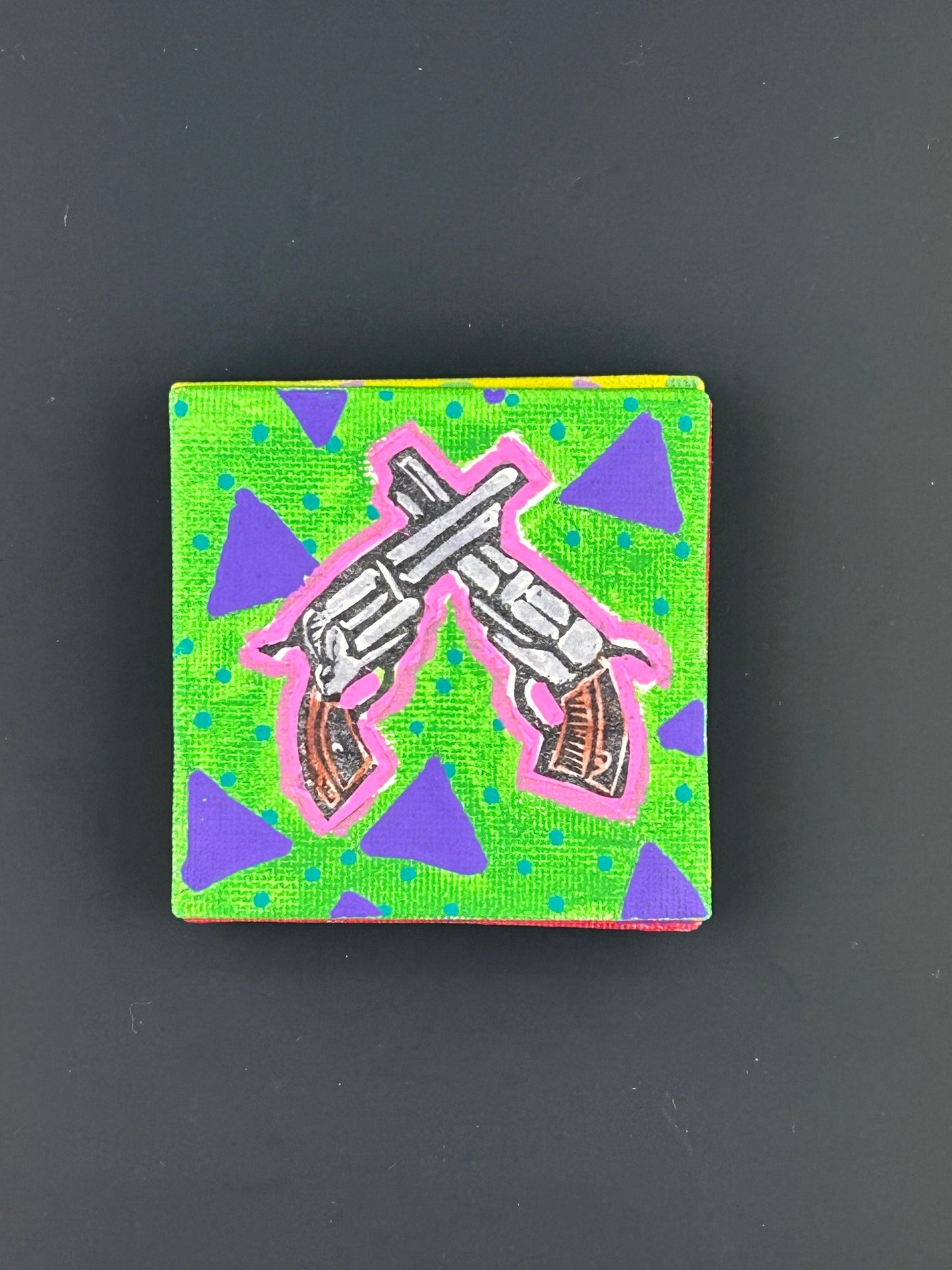 Sarah Louise Windisch | Printmaker Magnet Six Shooters - Green Wild West Magnets