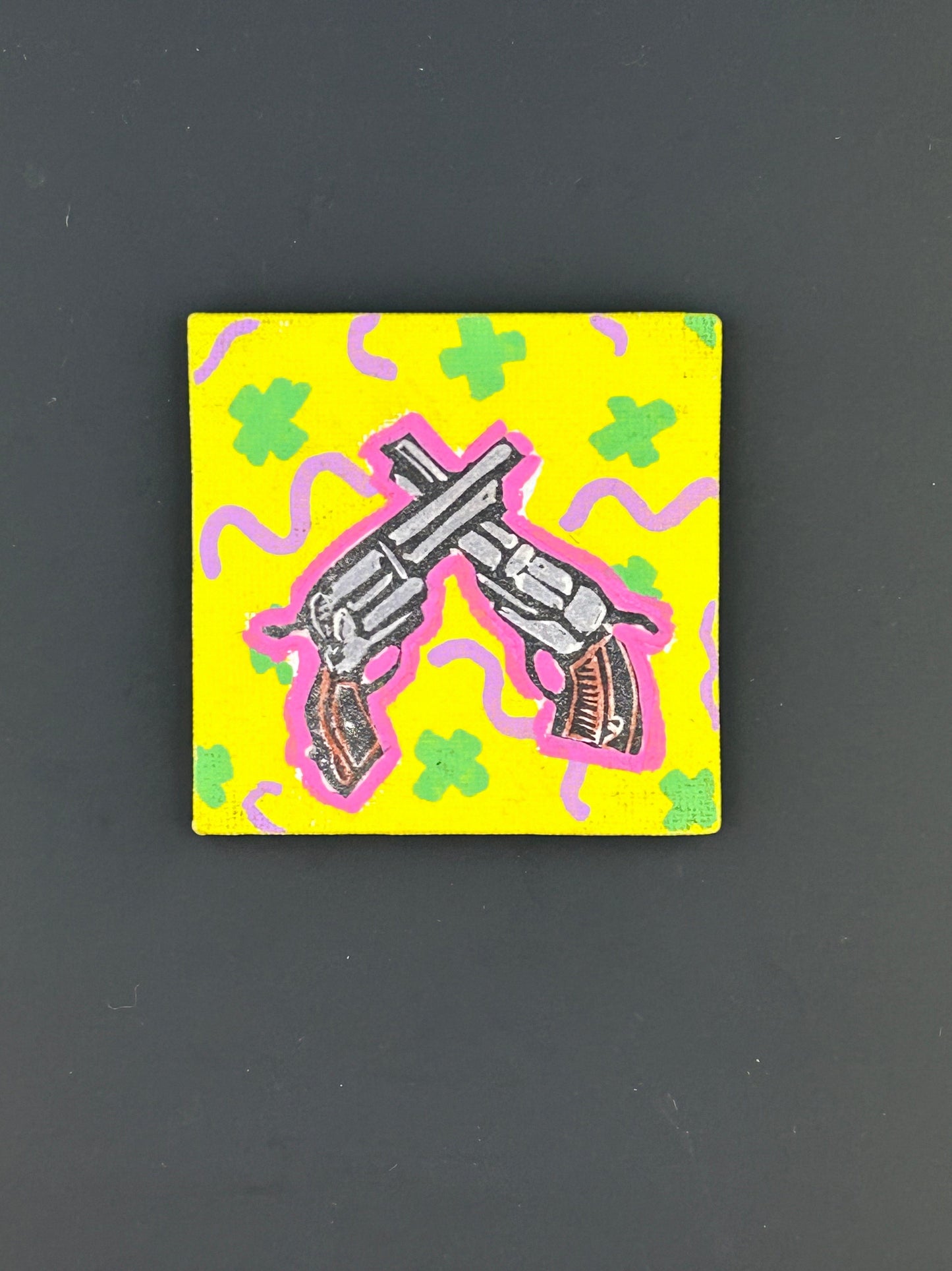 Sarah Louise Windisch | Printmaker Magnet Six Shooters - Yellow Wild West Magnets