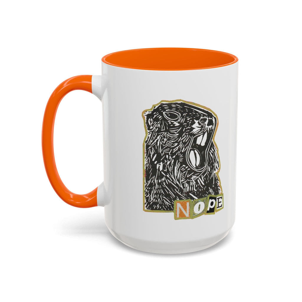 Printify Mug 15oz / Orange Nope Marmot Mug