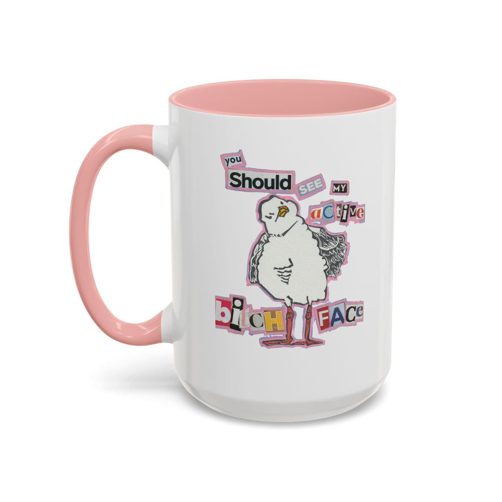 Printify Mug 15oz / Pink Active Bitch Face Seagull Mug