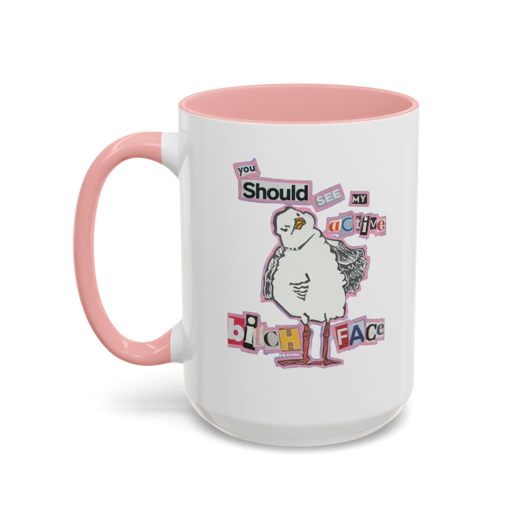 Printify Mug 15oz / Pink Active Bitch Face Seagull Mug