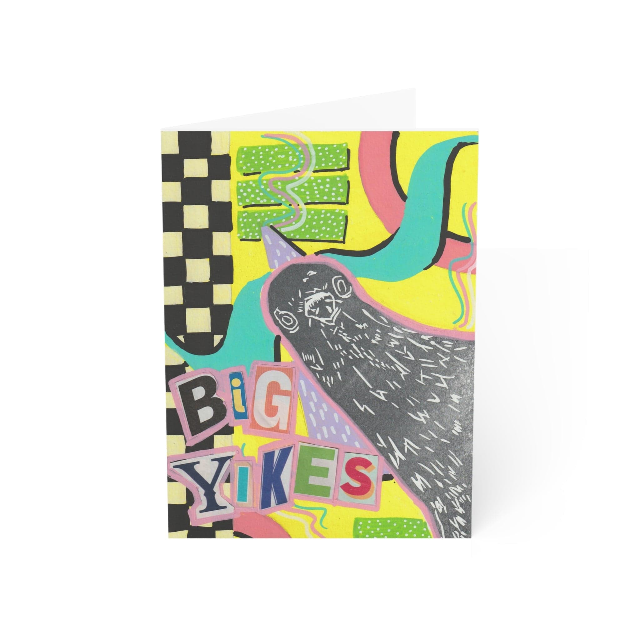Printify Paper products 5" x 7" (Vertical) / Coated (one side) / 1 pc "Big Yikes" Greeting Cards (1, 10, 30, and 50pcs)