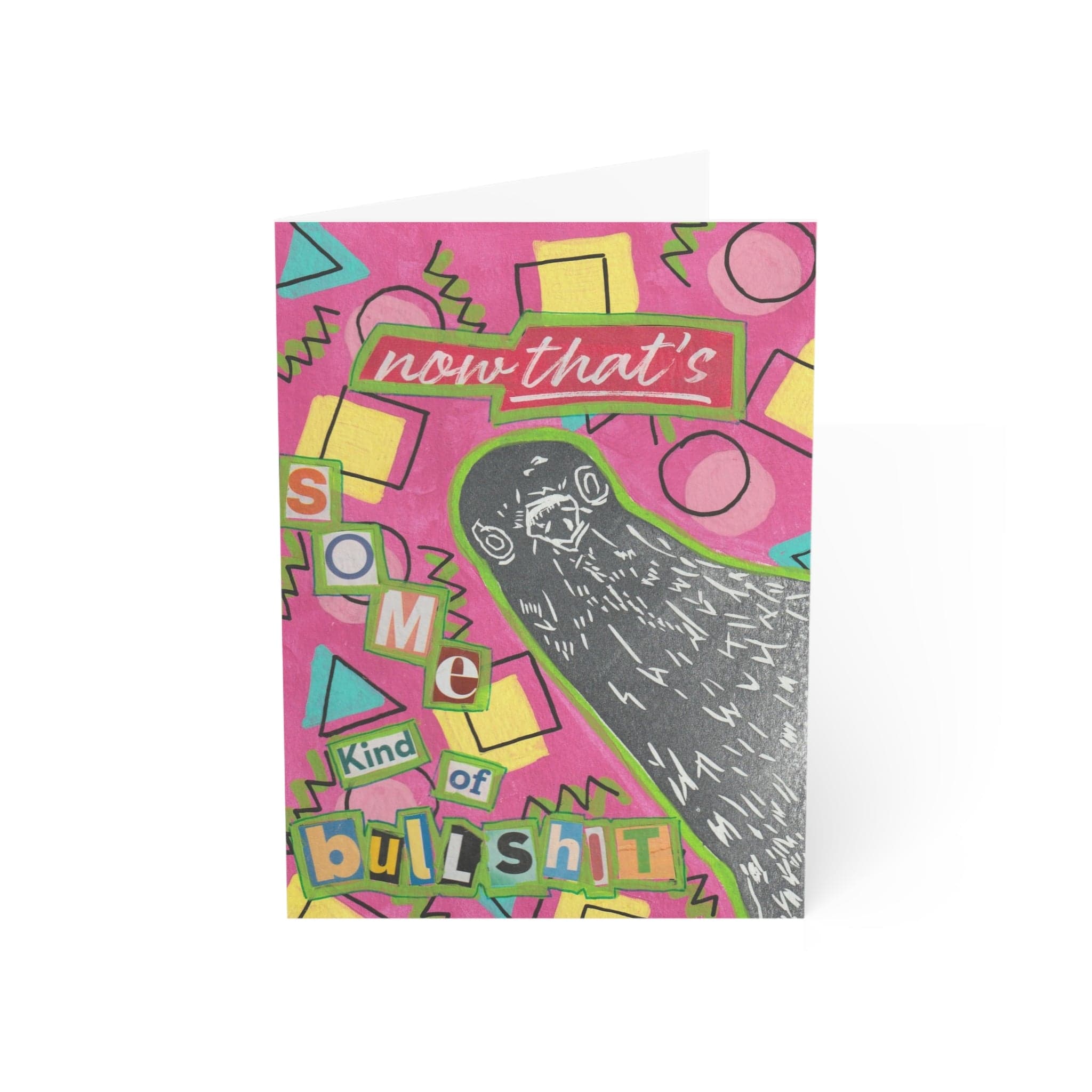 Printify Paper products 5" x 7" (Vertical) / Coated (one side) / 1 pc "Bullshit Pigeon" Greeting Cards (1, 10, 30, and 50pcs)
