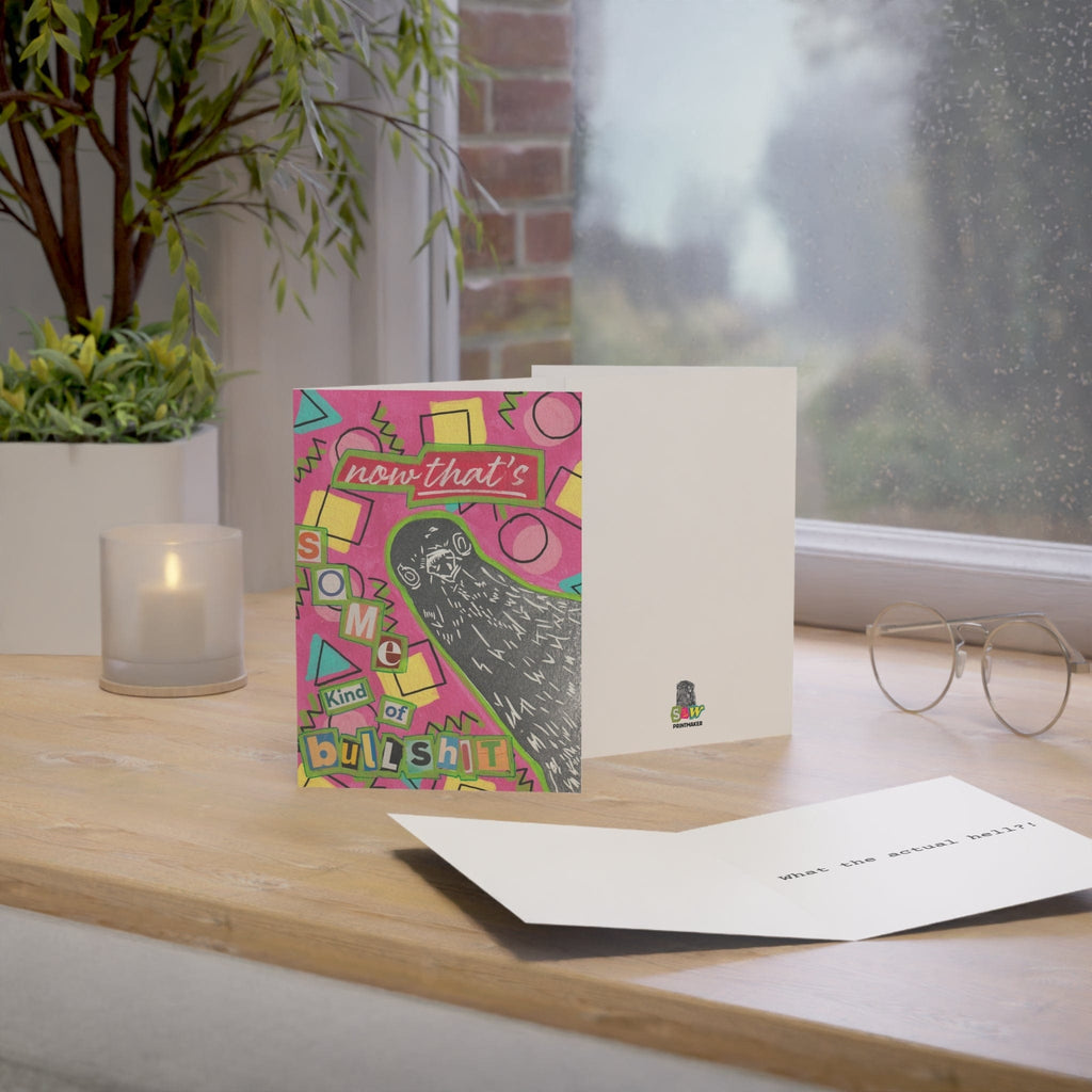Printify Paper products "Bullshit Pigeon" Greeting Cards (1, 10, 30, and 50pcs)