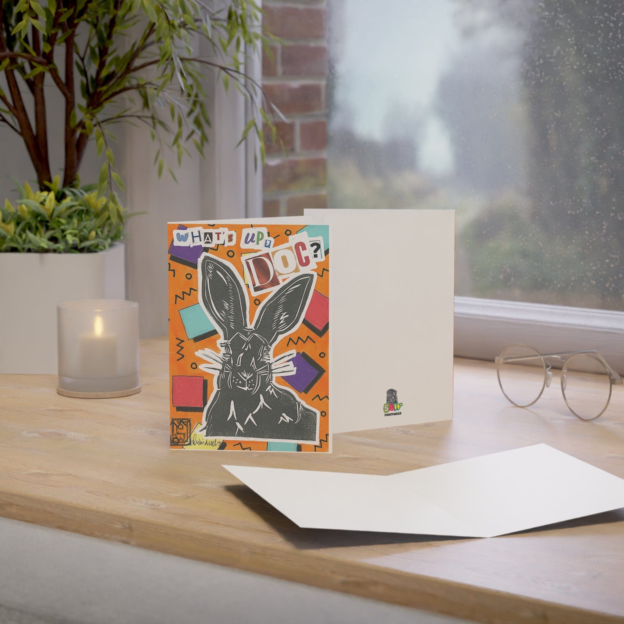 Printify Paper products "Catchphrase Hare" Greeting Cards (1, 10, 30, and 50pcs)