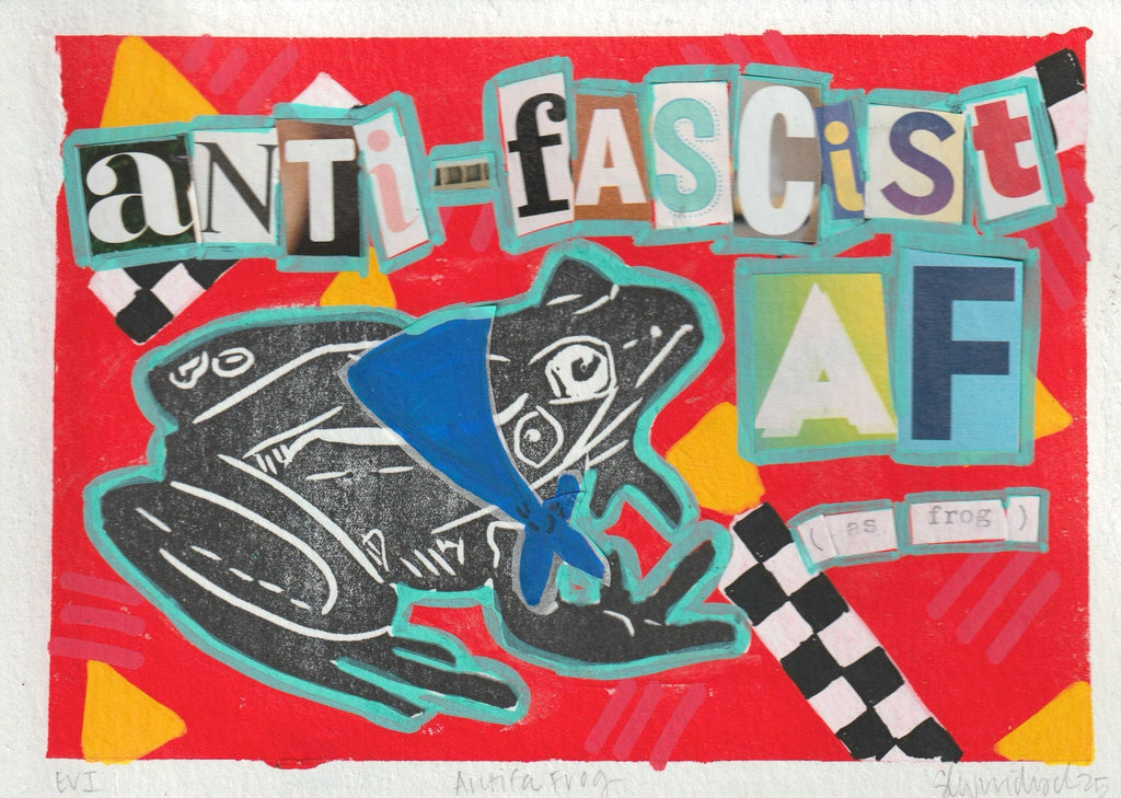 Sarah Louise Windisch | Printmaker art print Antifascist As Frog Art Prints
