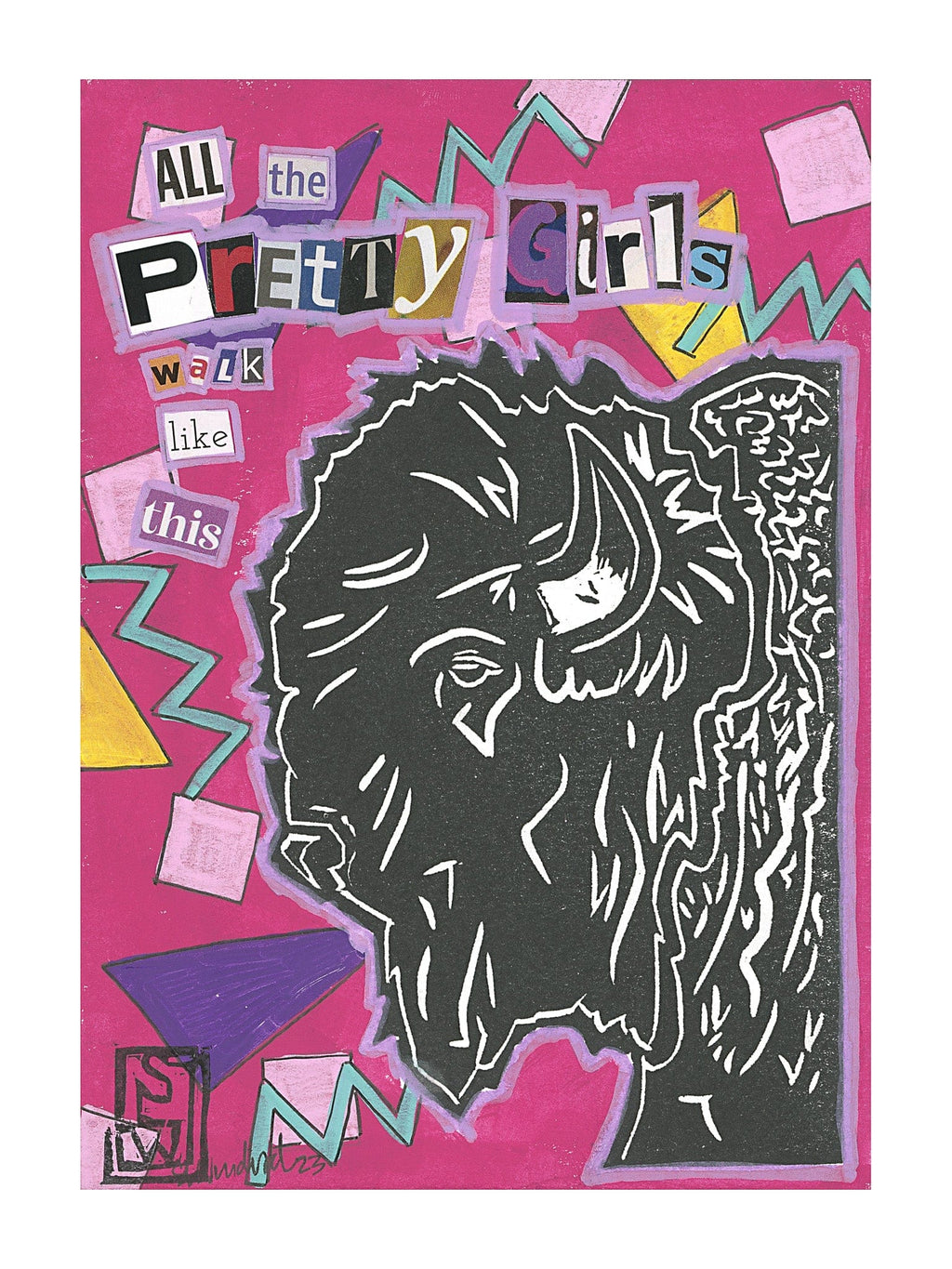 Sarah Louise Windisch | Printmaker art print Big Boss Bison Art Prints