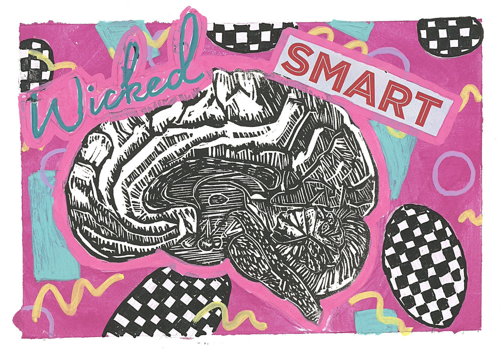 Sarah Louise Windisch | Printmaker art print Brain: Wicked Smart Art Prints
