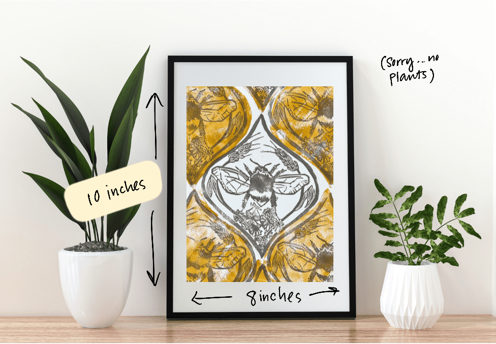 Sarah Louise Windisch | Printmaker "Bee Tessellation" – Monoprint & Block Print