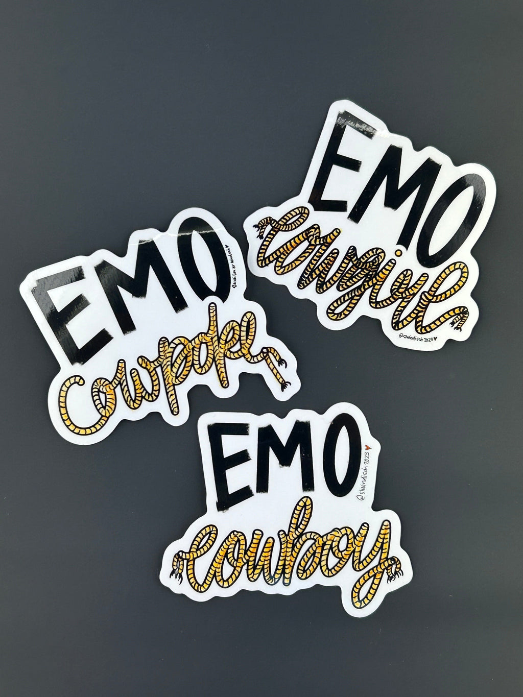 Sarah Louise Windisch | Printmaker Emo Cowfolk Stickers