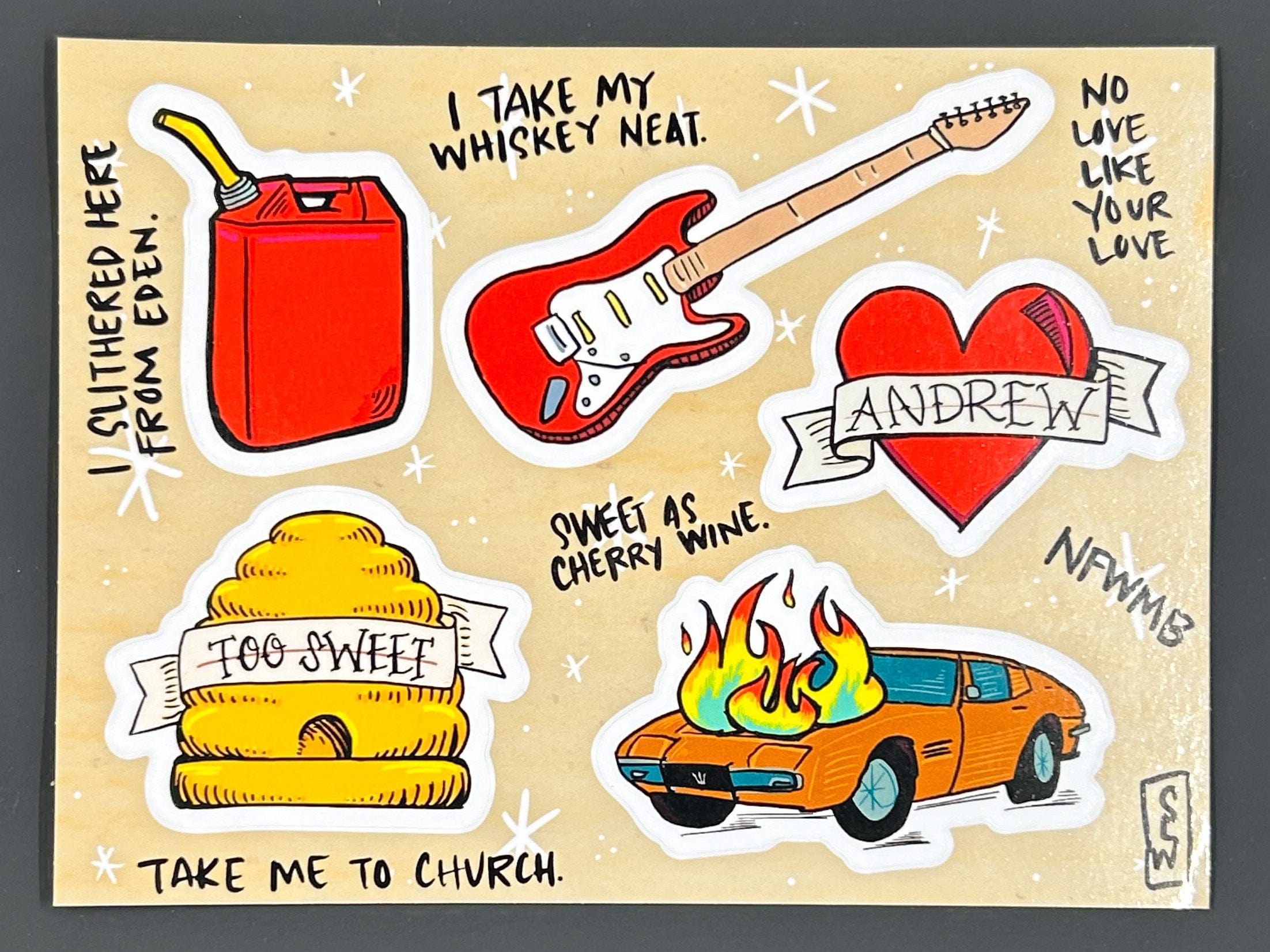 Sarah Louise Windisch | Printmaker Hozier Sticker Sheet – A Tribute to the Lyrics & Symbols We Love