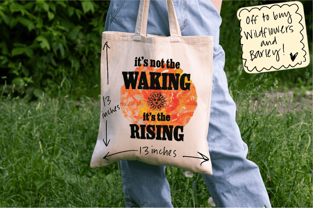 Sarah Louise Windisch | Printmaker "It's Not the Waking" Canvas Tote – Neon Ink & Bold Protest