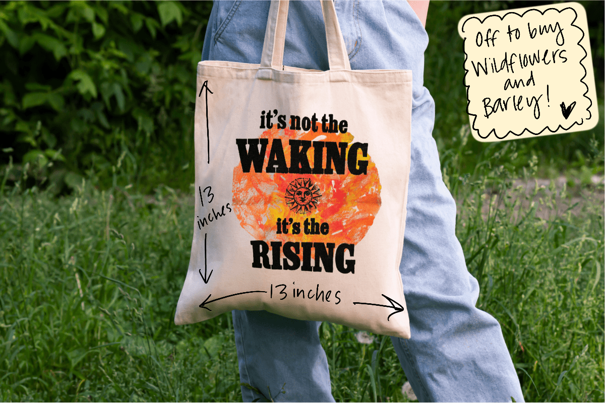 Sarah Louise Windisch | Printmaker "It's Not the Waking" Canvas Tote – Neon Ink & Bold Protest