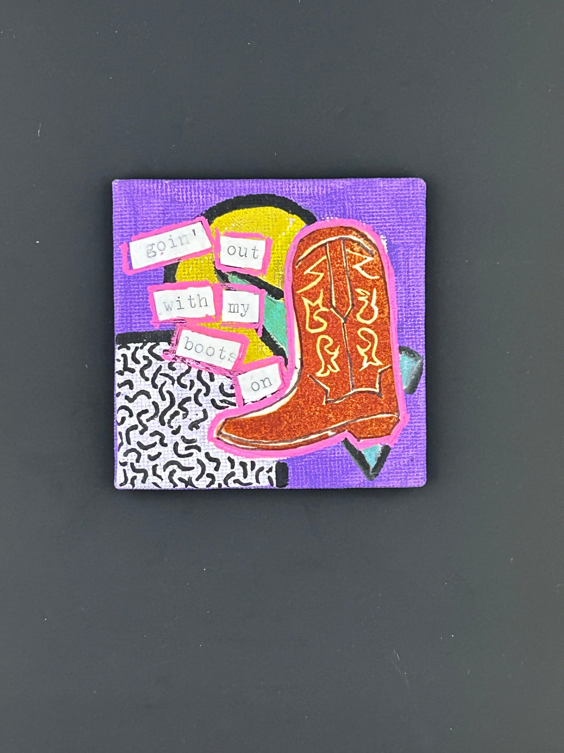 Sarah Louise Windisch | Printmaker Magnet Goin' Out With My Boots On - Purple Wild West Magnets