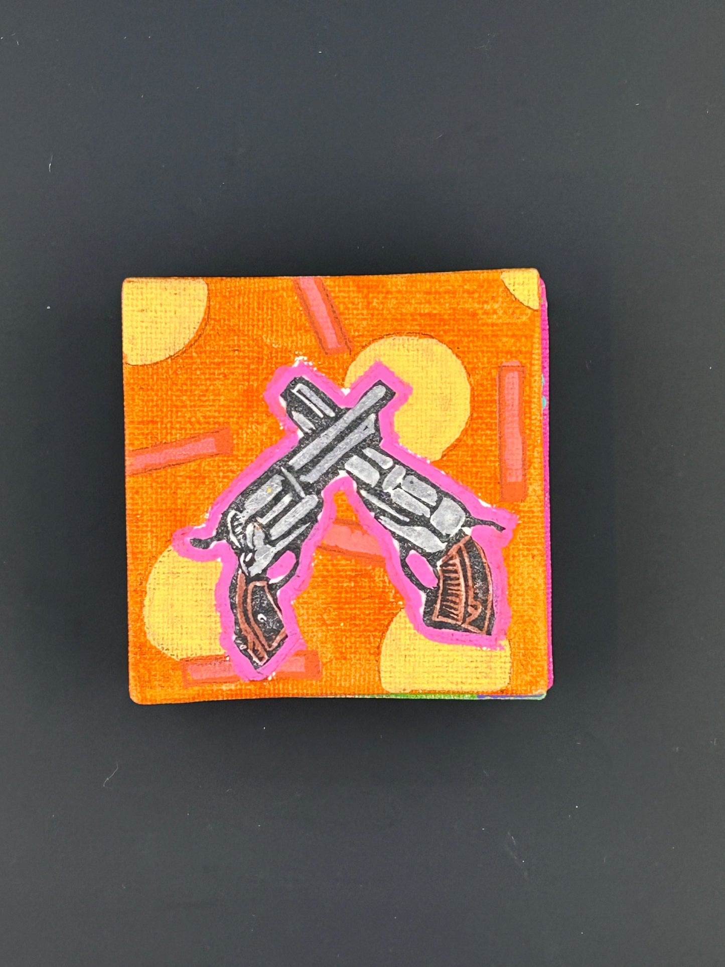 Sarah Louise Windisch | Printmaker Magnet Six Shooters - Orange Wild West Magnets