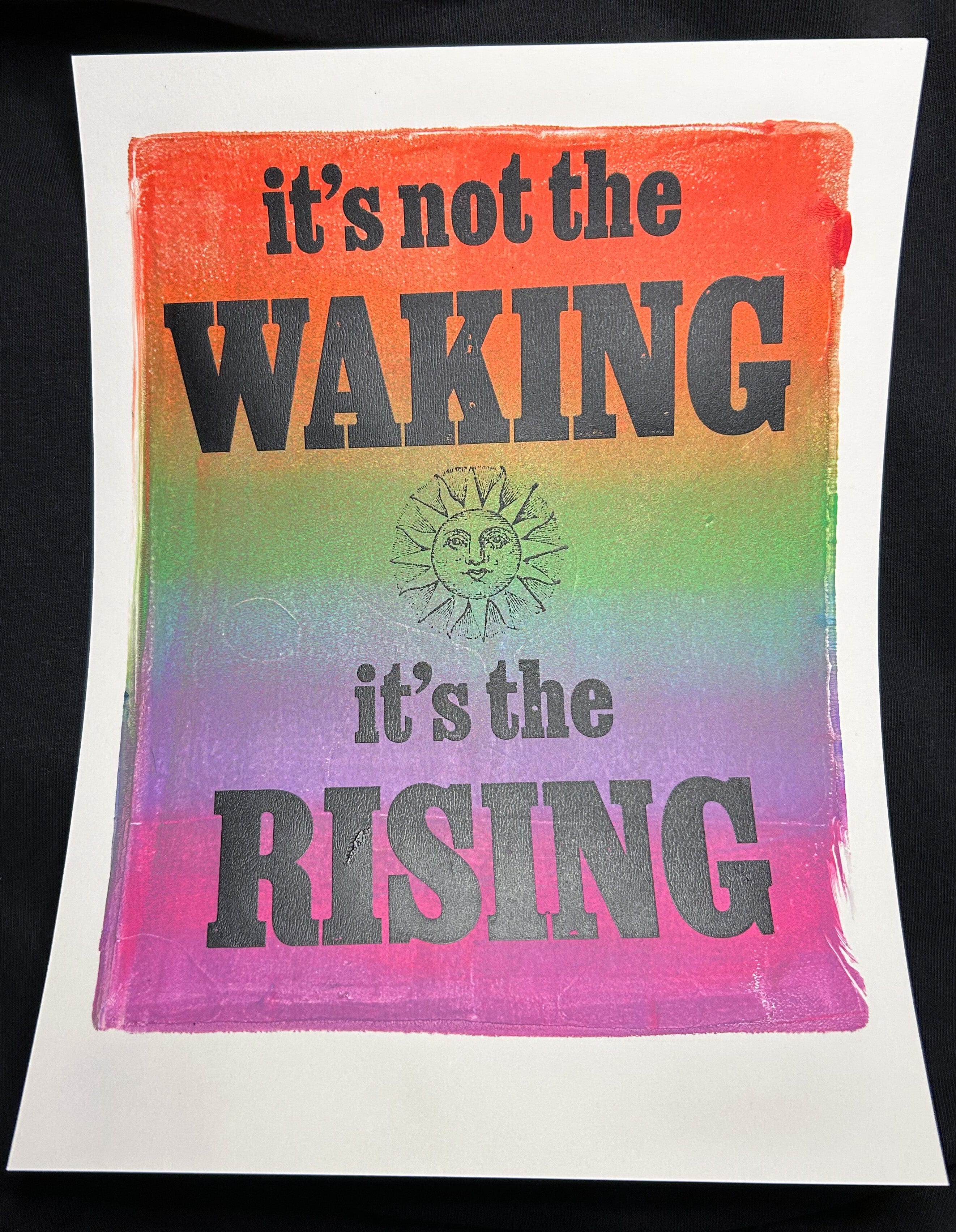 Sarah Louise Windisch | Printmaker Neon Rainbow "It's Not the Waking" – Monoprint & Screen Print