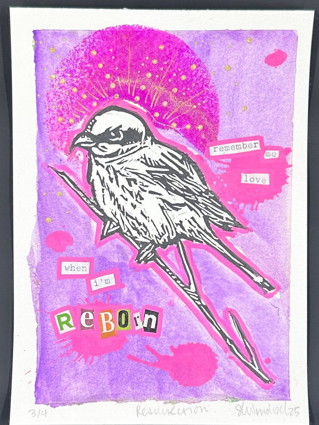 Sarah Louise Windisch | Printmaker Purple "Resurrection" – Linocut & Collage