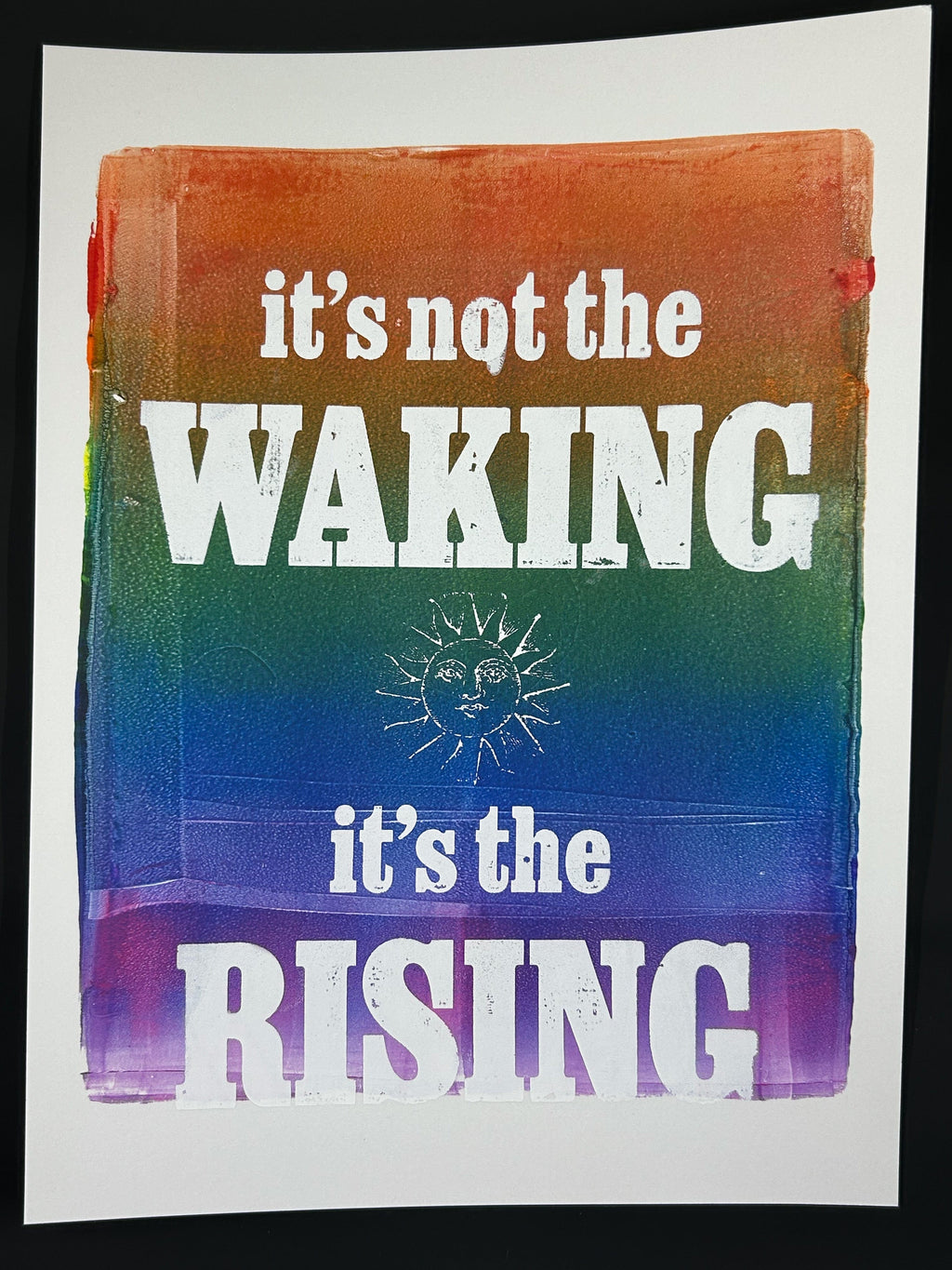 Sarah Louise Windisch | Printmaker Rainbow "It's Not the Waking" – Monoprint & Screen Print