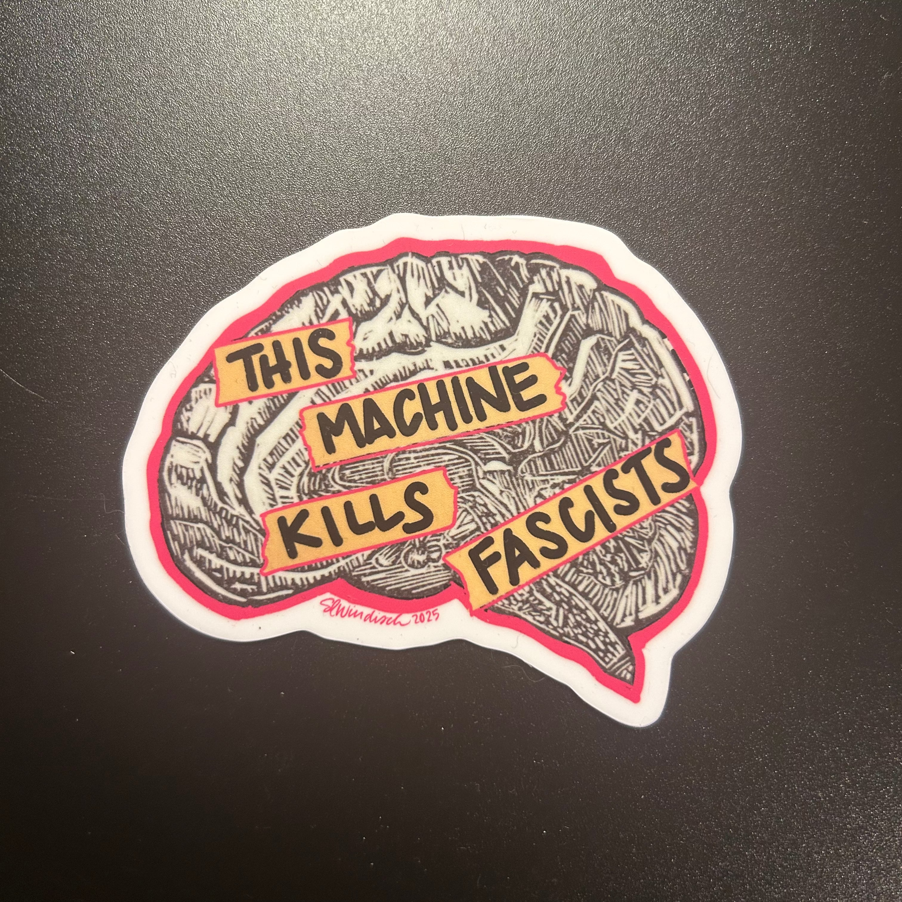 Sarah Louise Windisch | Printmaker "This Machine Kills Fascists" Sticker