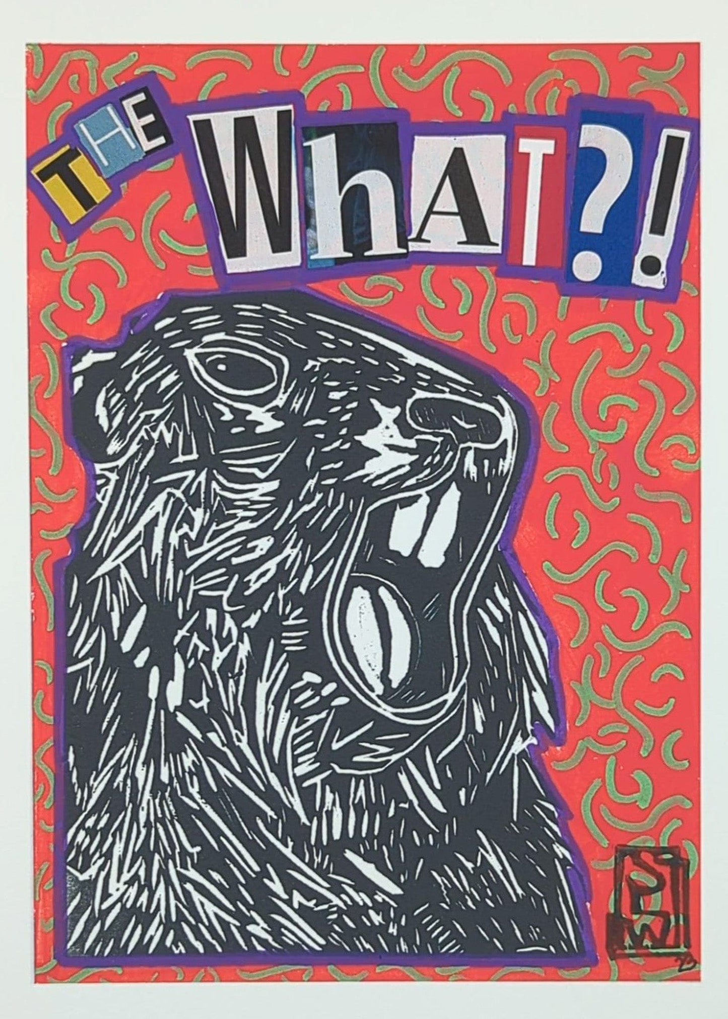 Sarah Louise Windisch | Printmaker Original Artwork Angry Marmot #4 - The What Original Artwork - Angry Animals Series