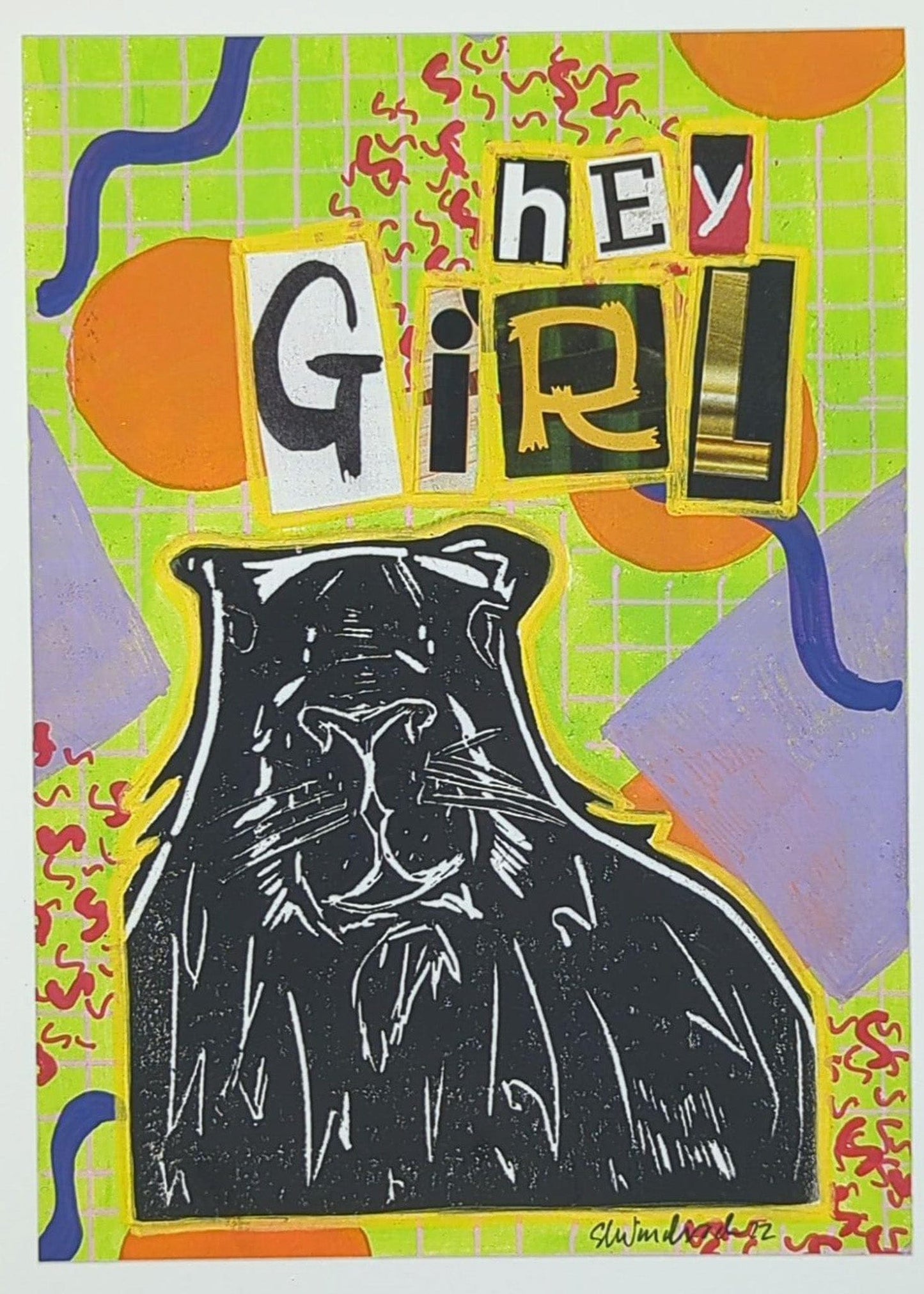 Sarah Louise Windisch | Printmaker Original Artwork Casanova Capy #1 - Hey Girl Original Artwork - Angry Animals Series