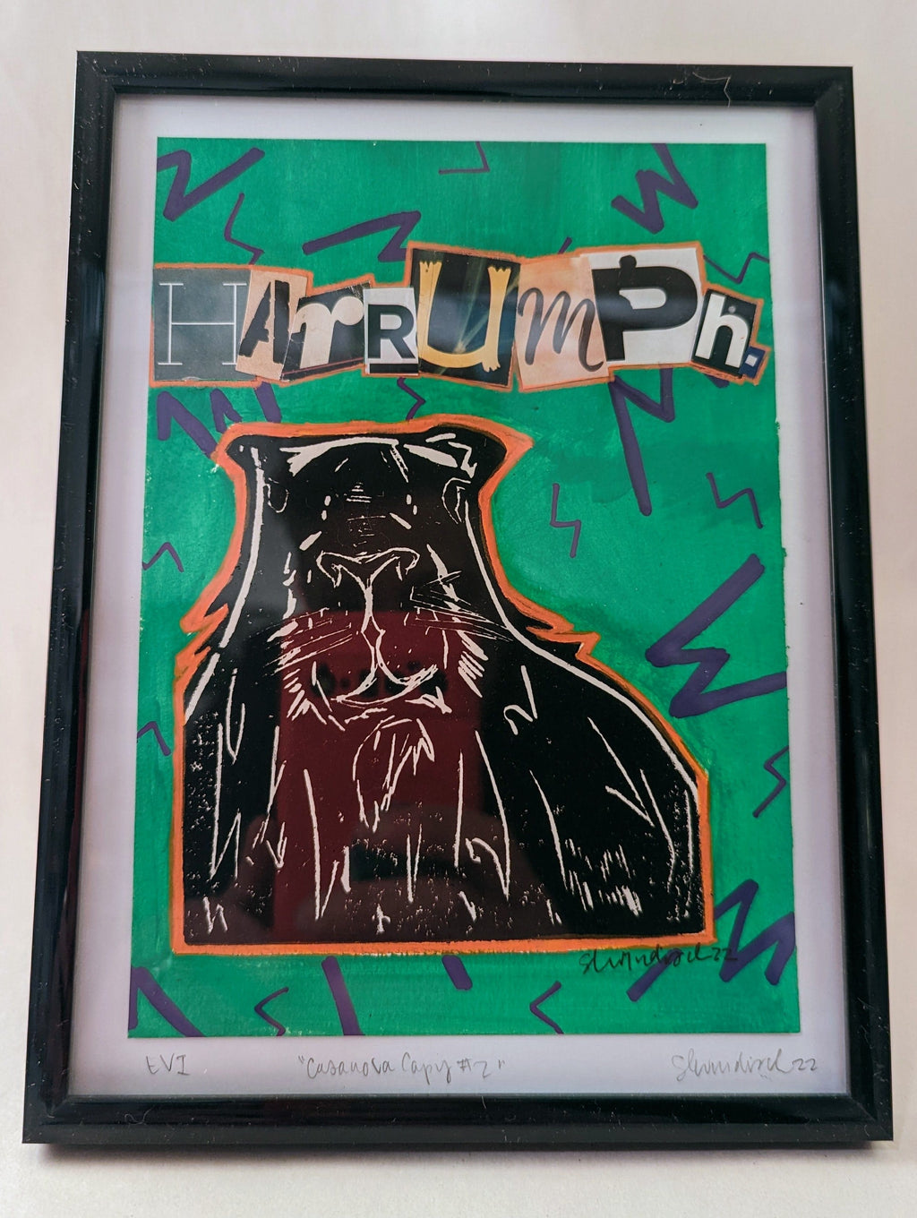 Sarah Louise Windisch | Printmaker Original Artwork Casanova Capy #2 - Harrumph. Original Artwork - Angry Animals Series