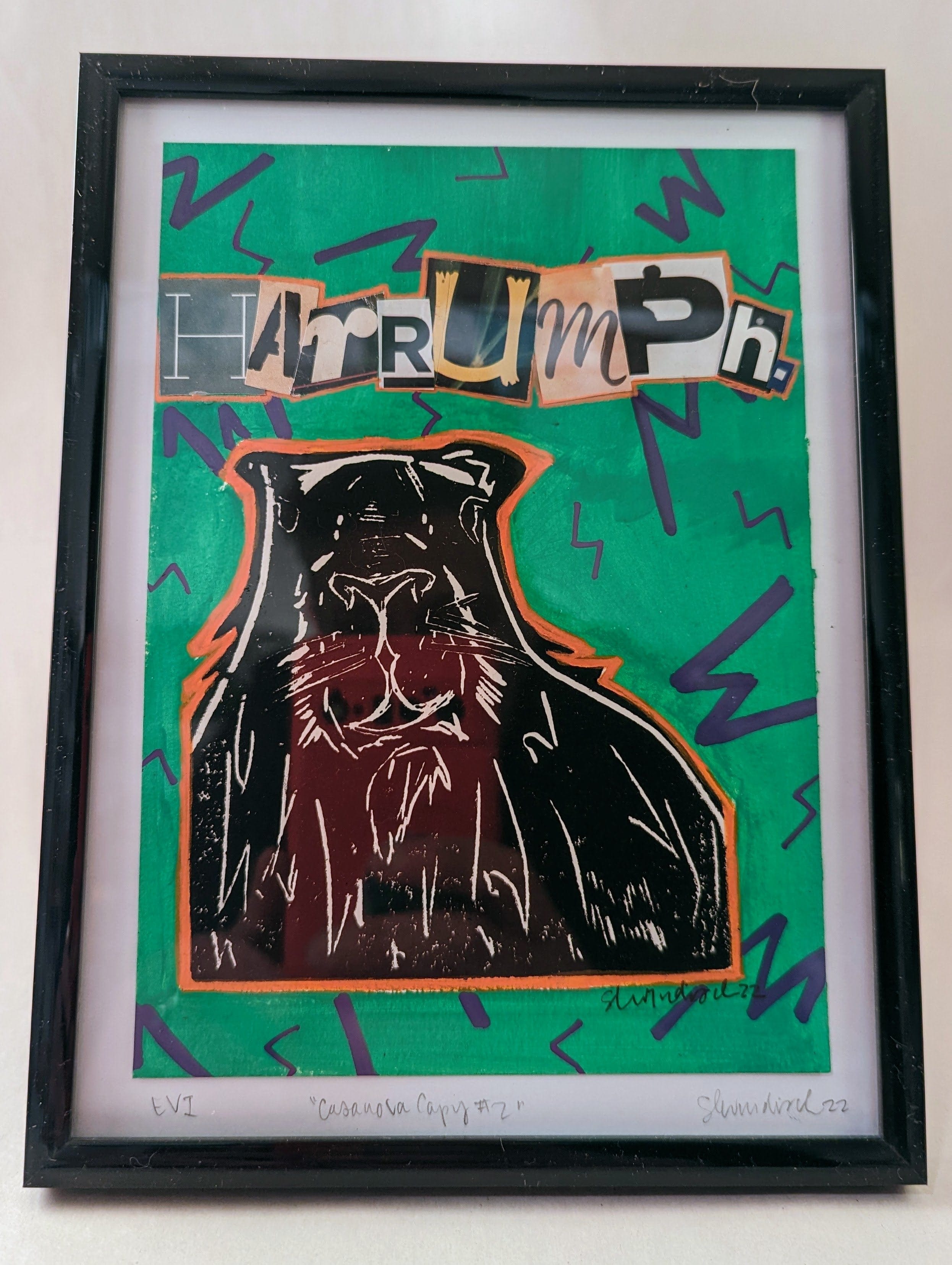 Sarah Louise Windisch | Printmaker Original Artwork Casanova Capy #2 - Harrumph. Original Artwork - Angry Animals Series