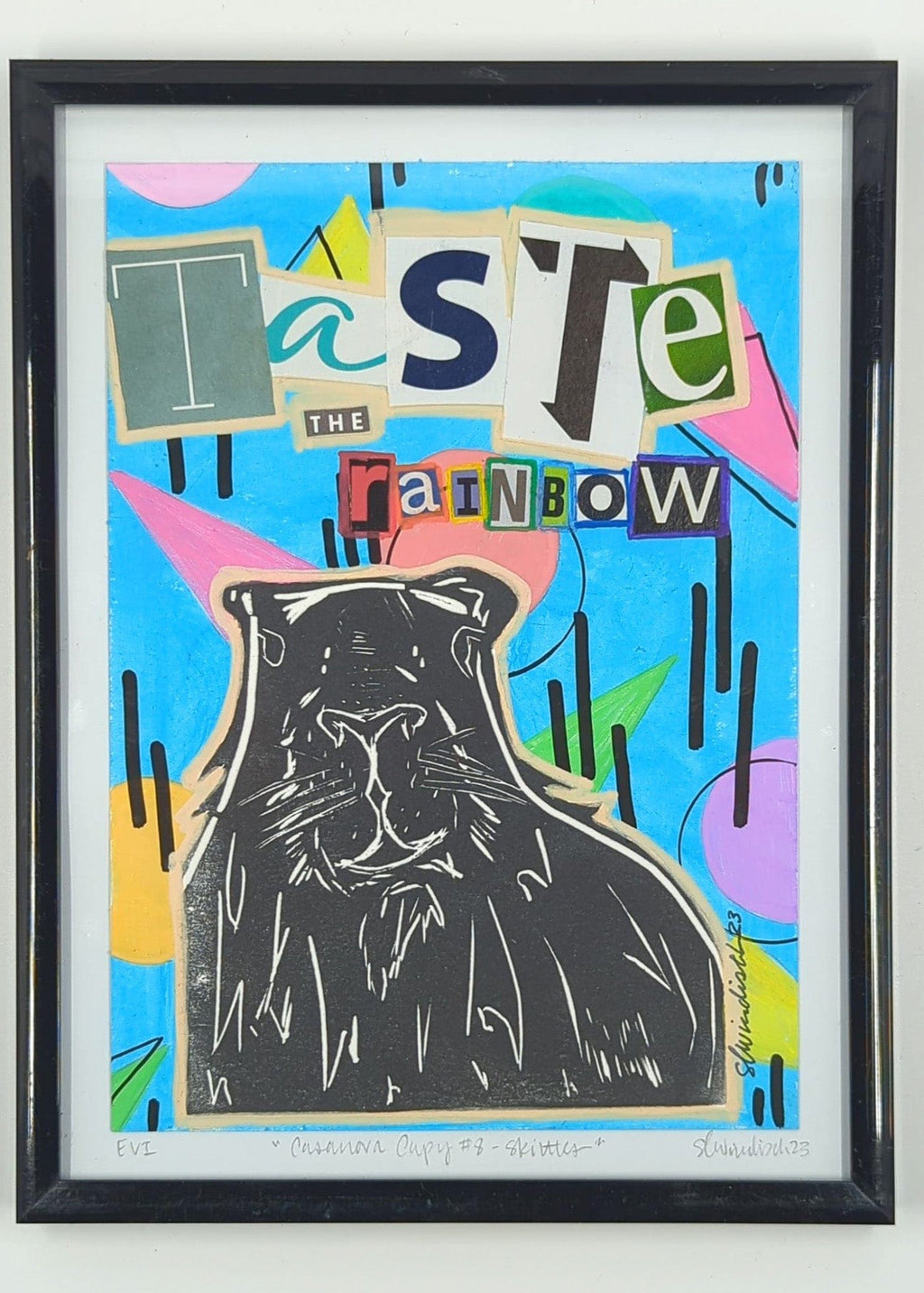 Sarah Louise Windisch | Printmaker Original Artwork Casanova Capy #8 - Skittles Original Artwork - Angry Animals Series