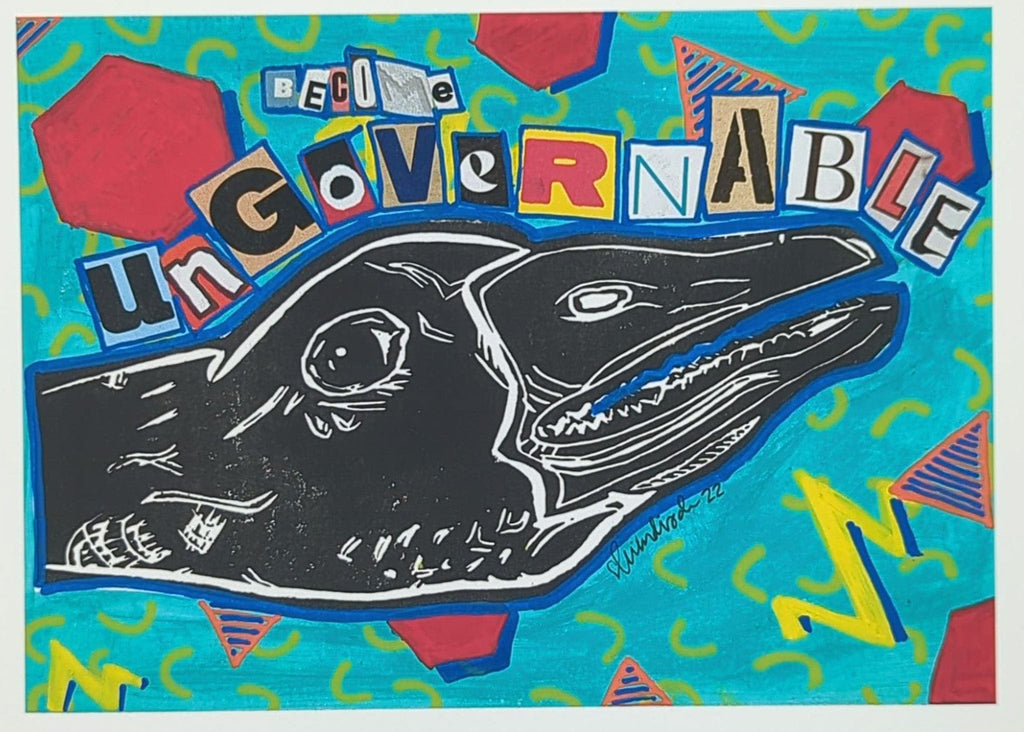 Sarah Louise Windisch | Printmaker Original Artwork Horrible Goose #3 - Become Ungovernable Original Artwork - Angry Animals Series